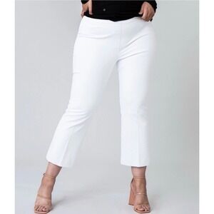 NWT Spanx On-The-Go Crop Kick Flare Pants  Sz 1X Petite Classic White Stretch